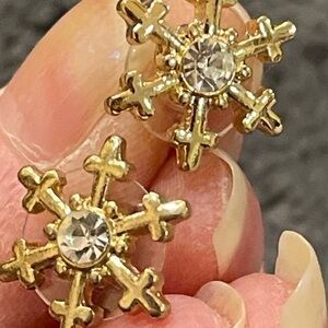Elegant Gold Snowflake Earrings